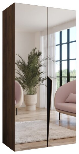 Szafa uchylna otwierana Piano 1 100 wys. 202 cm orzech warmia + u. czarny