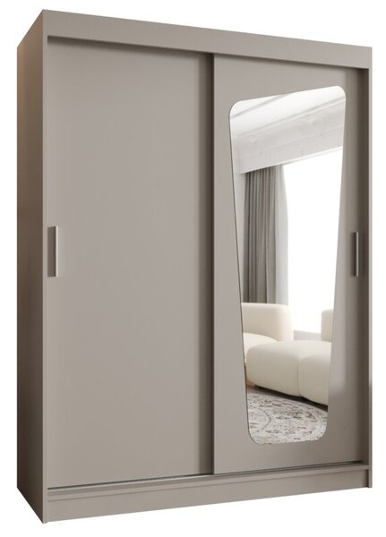 Szafa przesuwna z lustrem garderoba Moka 150 wys. 200 cm kaszmir