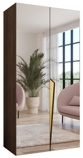 Szafa uchylna otwierana Piano 1 100 wys. 202 cm orzech warmia + u. zÅoty