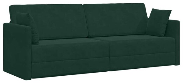 Sofa podÅogowa z funkcjÄ spania ciemna zieleÅ 213 x 70 x 77 cm