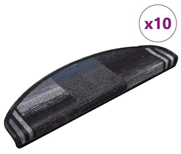 Samoprzylepne nakÅadki na schody 10 szt. 65x21x4cm czarno-szare