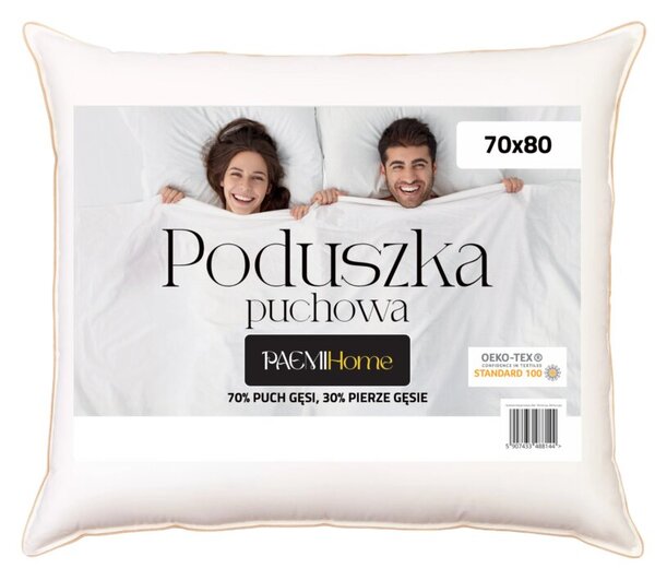 Poduszka puchowa do spania PaemiHome 70x80 cm 70% puch, 30% pierze 1szt