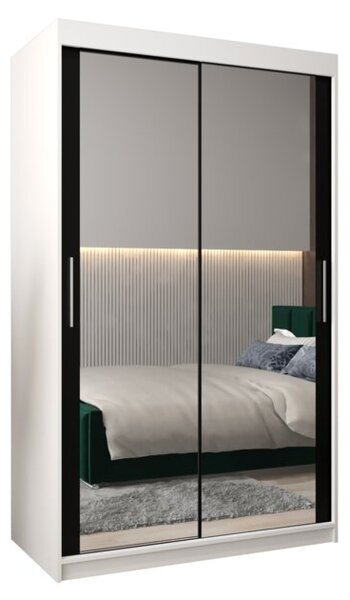 Szafa przesuwna garderoba Tokyo 3 120 wys. 200 cm biaÅy + czarny