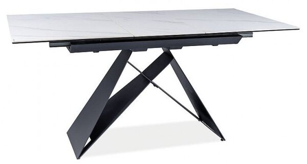 Stół rozkładany WESTIN SC biały efekt marmuru/czarny 80x120(160) SIGNAL WESTINSCB120