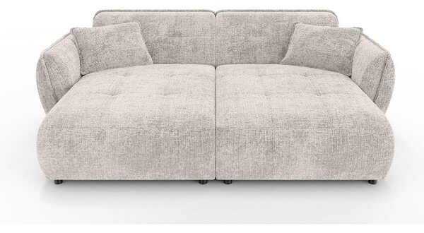 Beżowa sofa z tkaniny szenilowej z szezlongiem 252 cm Nelia Big – Ropez