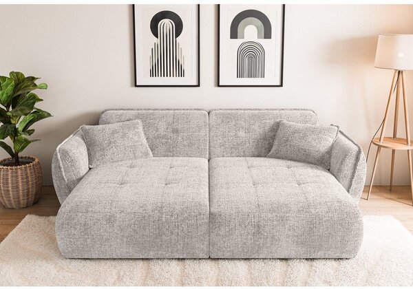 Beżowa sofa z tkaniny szenilowej z szezlongiem 252 cm Nelia Big – Ropez
