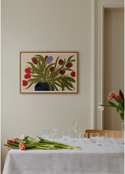 Plakat 70x50 cm Tulips in a Blue Vase – Anine Cecilie Iversen – The Poster Club