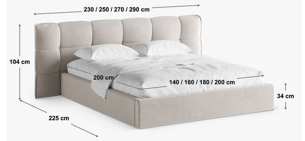 Ciemnozielone tapicerowane łóżko dwuosobowe ze schowkiem i stelażem 140x200 cm Eric – Micadoni