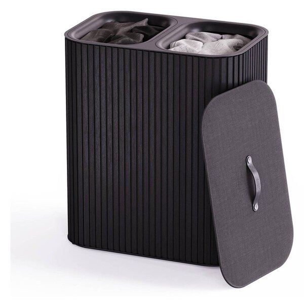 Czarny bambusowy kosz na pranie 2x45 l Tota Luxe – Joseph Joseph