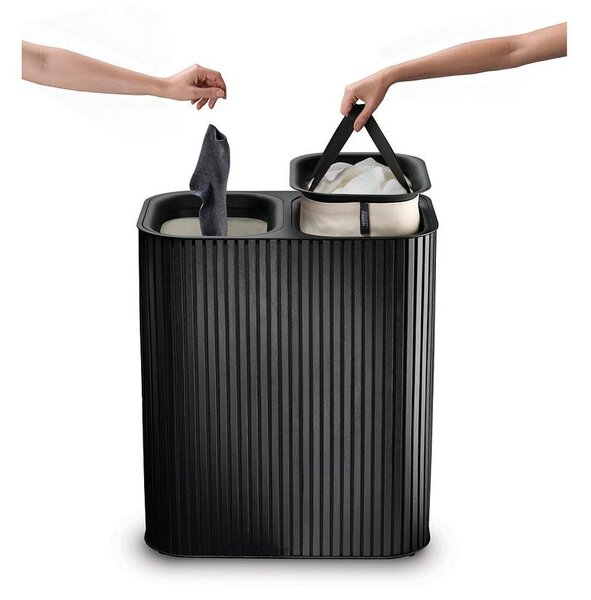 Czarny bambusowy kosz na pranie 2x45 l Tota Luxe – Joseph Joseph