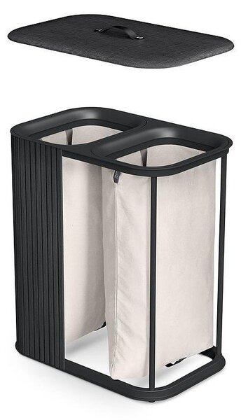 Czarny bambusowy kosz na pranie 2x45 l Tota Luxe – Joseph Joseph