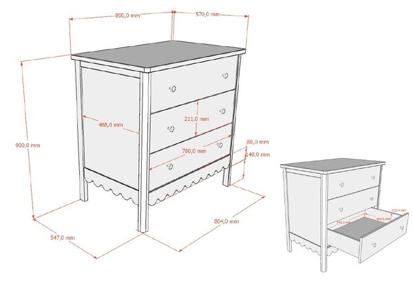 Beżowa komoda dziecięca z przewijakiem 89x90x55 cm Swingo – Vipack