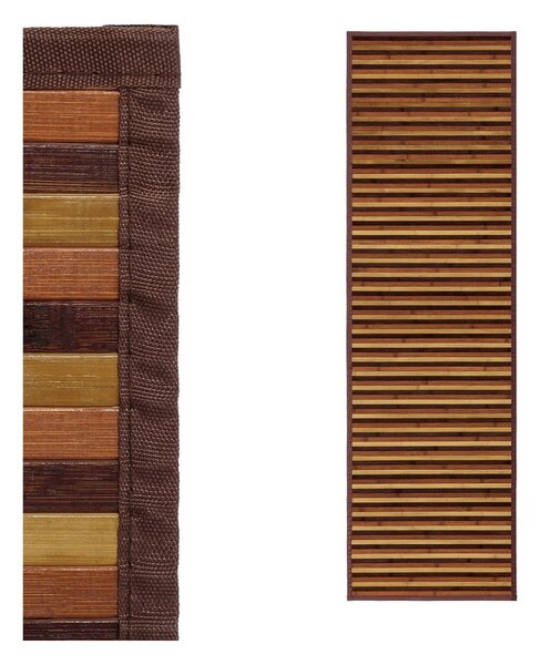 Musztardowo-brązowy bambusowy chodnik 60x200 cm – Casa Selección