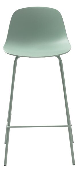 Jasnozielony plastikowy hoker (wysokość siedziska 67,5 cm) Whitby – Unique Furniture
