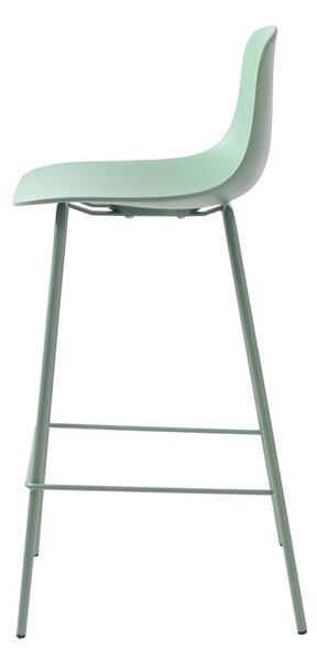Jasnozielony plastikowy hoker (wysokość siedziska 67,5 cm) Whitby – Unique Furniture
