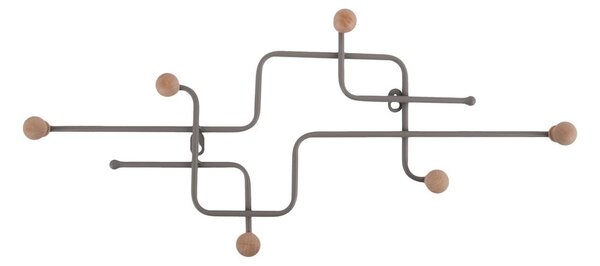 Szary metalowy wieszak ścienny 60,5 cm Metro – PT LIVING
