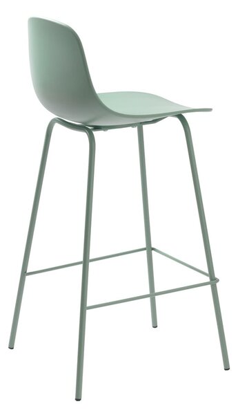Jasnozielony plastikowy hoker (wysokość siedziska 67,5 cm) Whitby – Unique Furniture