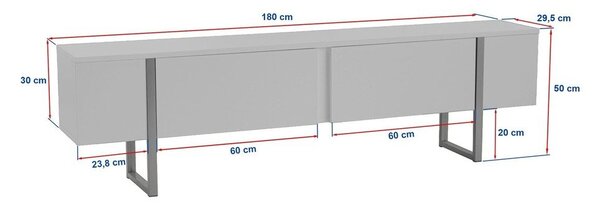 Szafka pod TV w dekorze orzecha w ciemnym naturalnym kolorze 180x50x29,5 cm Serenity – Kalune Design