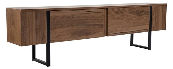 Szafka pod TV w dekorze orzecha w ciemnym naturalnym kolorze 180x50x29,5 cm Serenity – Kalune Design