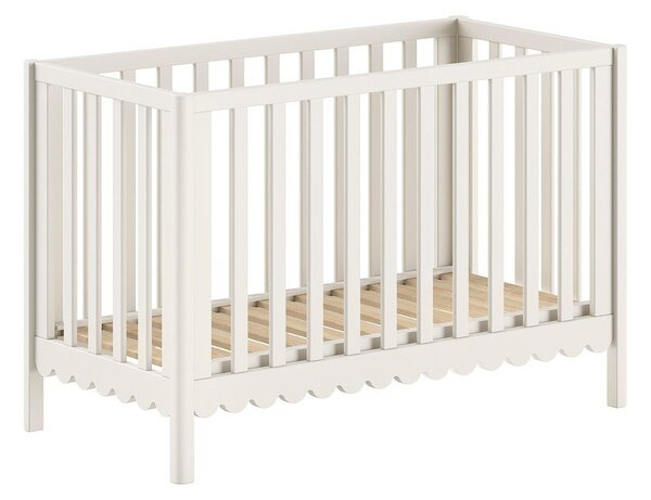 Beżowe łóżeczko z litego drewna sosnowego z regulowaną wysokością 60x120 cm Swingo – Vipack