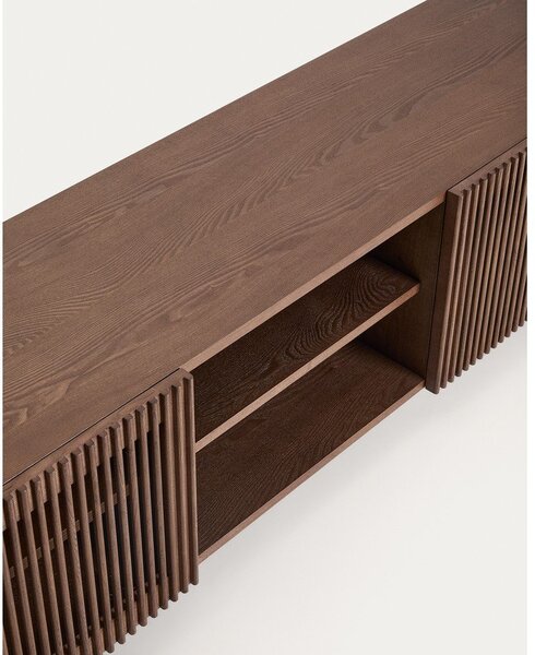 Ciemnobrązowa szafka pod TV w dekorze orzecha 180x49,5x42,5 cm Beyla – Kave Home