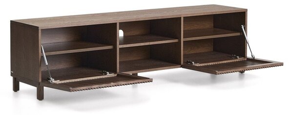Ciemnobrązowa szafka pod TV w dekorze orzecha 180x49,5x42,5 cm Beyla – Kave Home