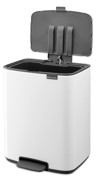 Biały stalowy kosz na śmieci z pedałem 12 l Bo – Brabantia