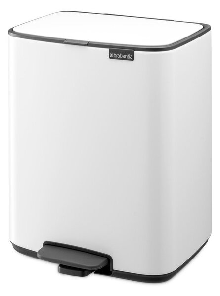Biały stalowy kosz na śmieci z pedałem 12 l Bo – Brabantia