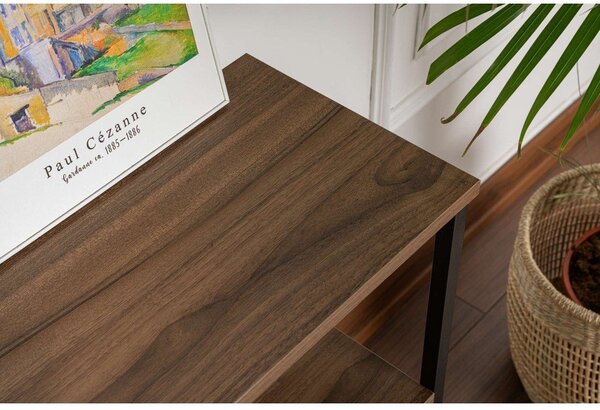 Konsola w dekorze orzecha w ciemnym naturalnym kolorze 29,5x120 cm Solace – Kalune Design