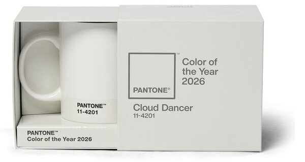 Biały kubek ceramiczny 375 ml Cloud Dancer - Pantone
