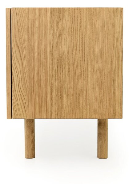Czarno-naturalna szafka pod TV w dekorze dębu 175x60 cm Porto – Woodman