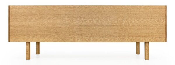 Czarno-naturalna szafka pod TV w dekorze dębu 175x60 cm Porto – Woodman