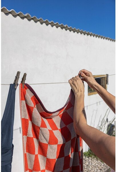 Pomarańczowo-beżowe ręczniki z bawełny organicznej frotte zestaw 2 szt. 40x55 cm Retro – Mette Ditmer Denmark