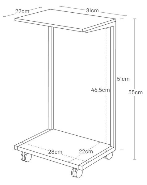 Metalowy stolik 22x31 cm Tower – YAMAZAKI