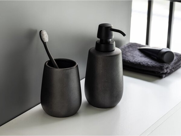 Czarny ceramiczny zestaw akcesoriów łazienkowych Nerno – Wenko