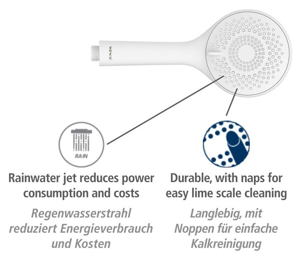 Biały zestaw prysznicowy ze stali nierdzewnej 70 cm Watersaving – Wenko