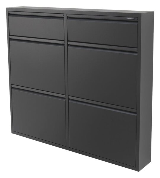 Czarna metalowa uchylna szafka na buty 98x86x15 cm Billy – Spinder Design
