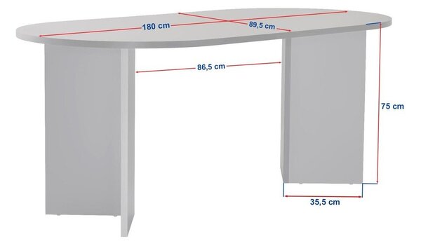 Stół w dekorze orzecha 89,5x180 cm Sablin – Kalune Design