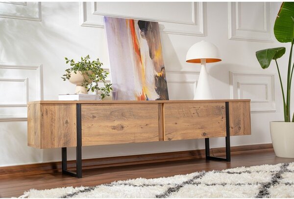 Szafka pod TV w dekorze sosny w naturalnym kolorze 180x50x29,5 cm Serenity – Kalune Design