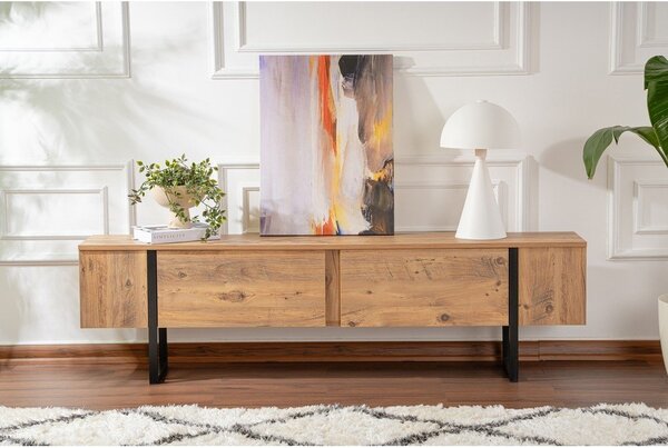 Szafka pod TV w dekorze sosny w naturalnym kolorze 180x50x29,5 cm Serenity – Kalune Design