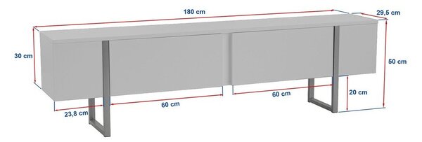 Szafka pod TV w dekorze sosny w naturalnym kolorze 180x50x29,5 cm Serenity – Kalune Design