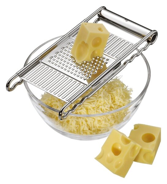 Nierdzewna tarka z 4 wymiennymi powierzchniami trącymi WMF Cromargan® Gourmet