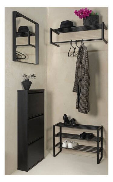Czarna metalowa szafka na buty 70x48,5x29 cm Rex – Spinder Design