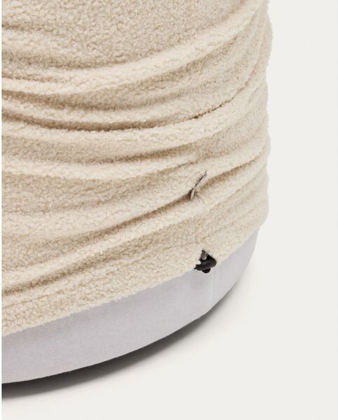 Kremowy puf z materiału bouclé Kaeli – Kave Home
