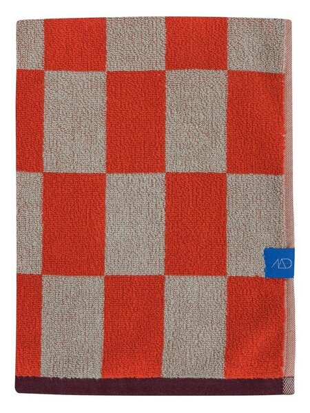 Pomarańczowo-beżowy ręcznik kąpielowy z bawełny organicznej frotte 70x133 cm Retro – Mette Ditmer Denmark