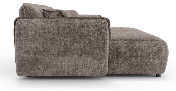 Szarobrązowa sofa z tkaniny szenilowej z szezlongiem 252 cm Nelia Big – Ropez