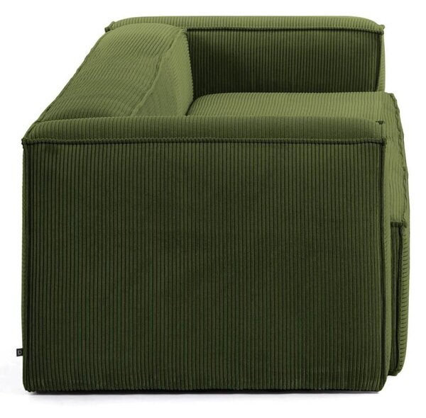 Zielona sztruksowa sofa 240 cm Blok – Kave Home
