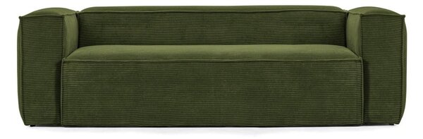 Zielona sztruksowa sofa 240 cm Blok – Kave Home
