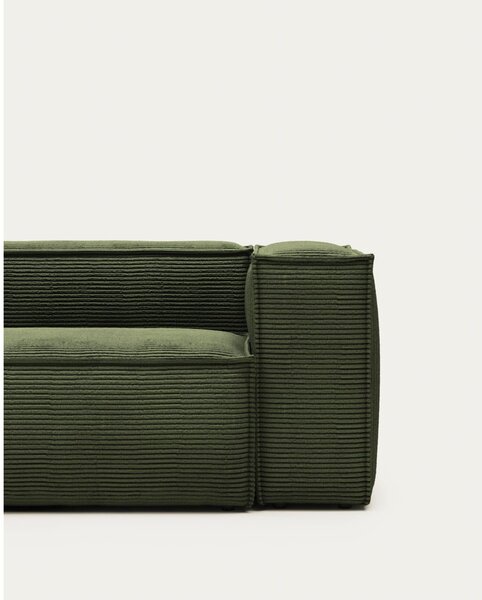 Zielona sztruksowa sofa 240 cm Blok – Kave Home