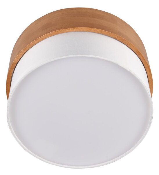 Biało-naturalna lampa sufitowa z tekstylnym kloszem Seasons – Trio